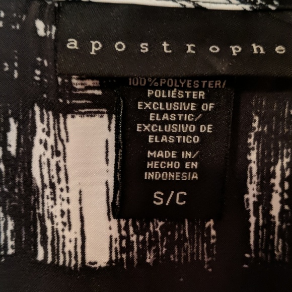 Apostrophe SM Black White EUC 3/4 Sleeve - Picture 7 of 8